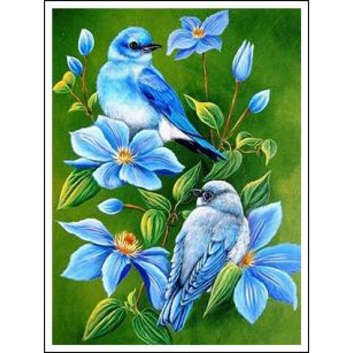Картина за номерами 30х40 см DIY (без коробки) Сині птахи (EKTL1337_O)