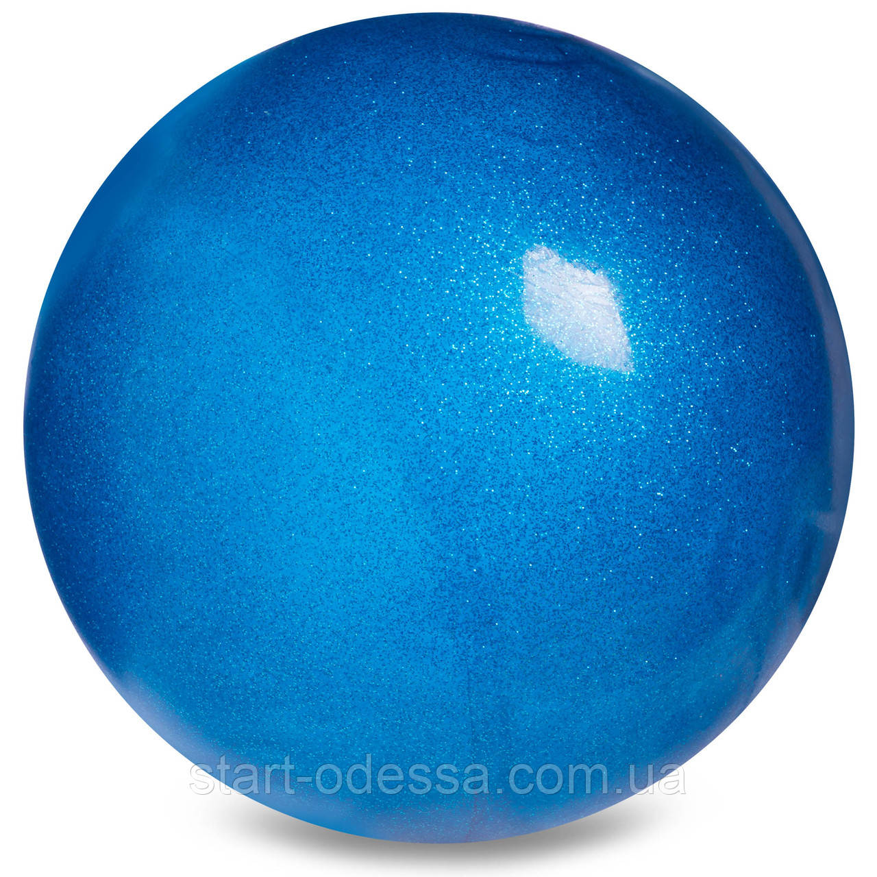 М'яч гімнастичний з блискітками синій 400 гр. 18 см,