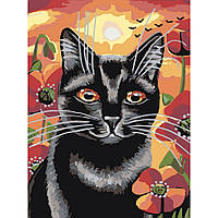 Картина за номерами 20х30 см DIY (без коробки) Чорна кішка (RAS20697_O)