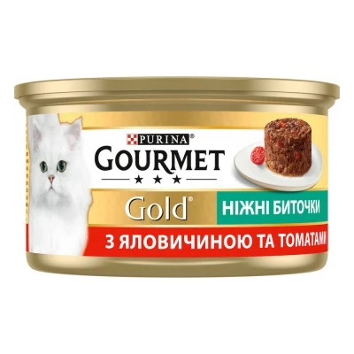 Вологий корм для котів Gourmet Gold Pate Beef 85 г (яловичина), фото 1