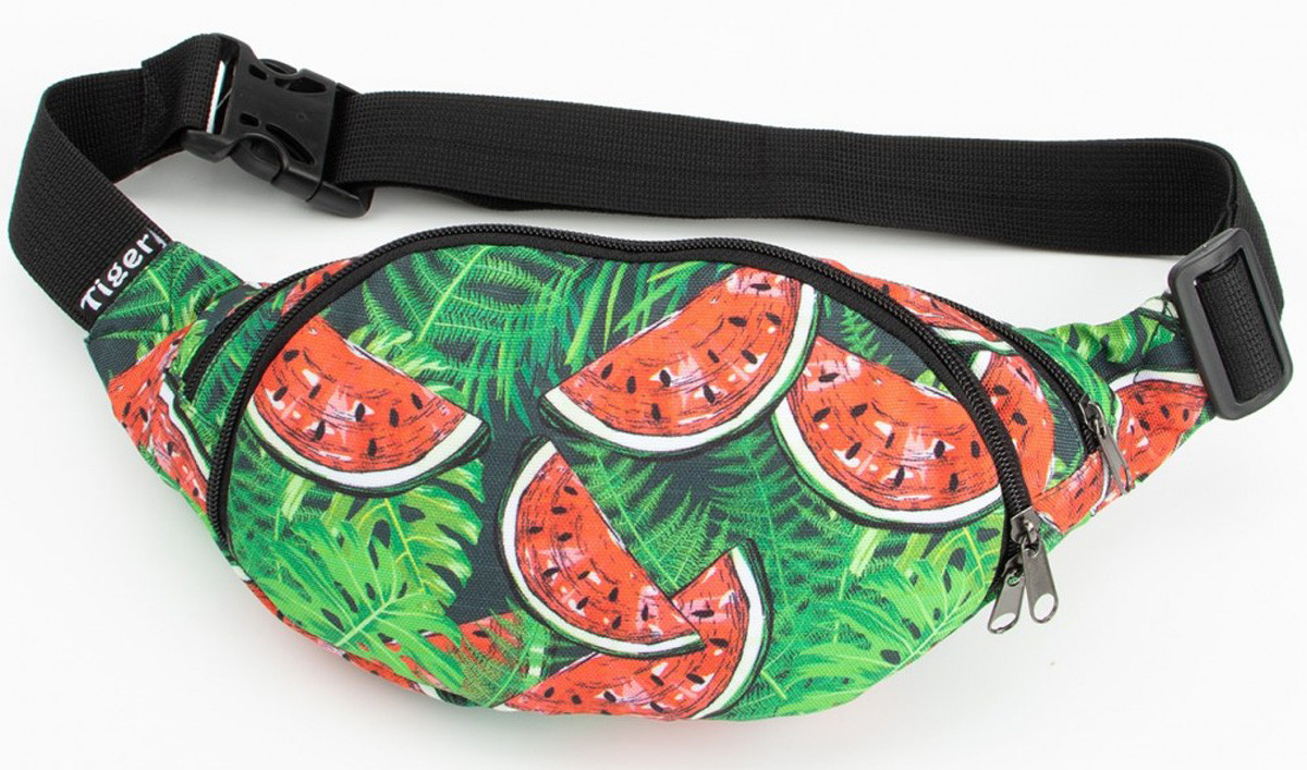 Сумка-бананка Tiger Moon Print Кавуни зелені S208280