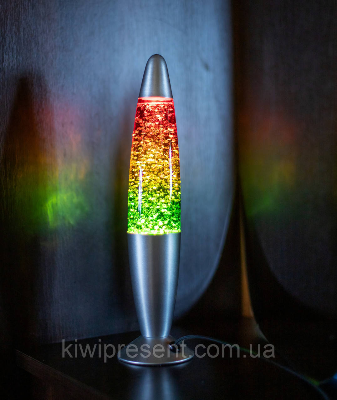 Лава лампа з блискітками зірками 35 см триколірна нічник Glitter Light світильник глітер лампа