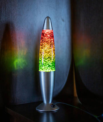 Лава лампа з блискітками зірками 35 см триколірна нічник Glitter Light світильник глітер лампа, фото 2