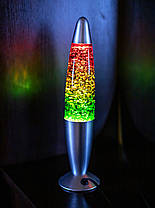 Лава лампа з блискітками зірками 35 см триколірна нічник Glitter Light світильник глітер лампа, фото 3