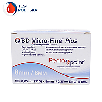 Иглы для шприц-ручек BD Micro-Fine "МикроФайн" 8мм 100 шт (1 упаковка)