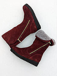 STTOPA зима. Розміри 33-35. Уги чоботи маленьких розмірів шкіряні. 278-3335 Бордові