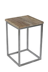 Табурет Куб хром/дуб сонома Наша Ковка