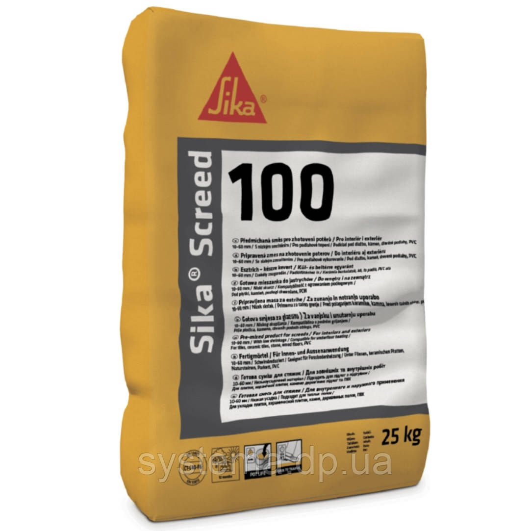 Sika Screed-100 - цементно-полімерна стяжка 10-60 мм, 25 кг