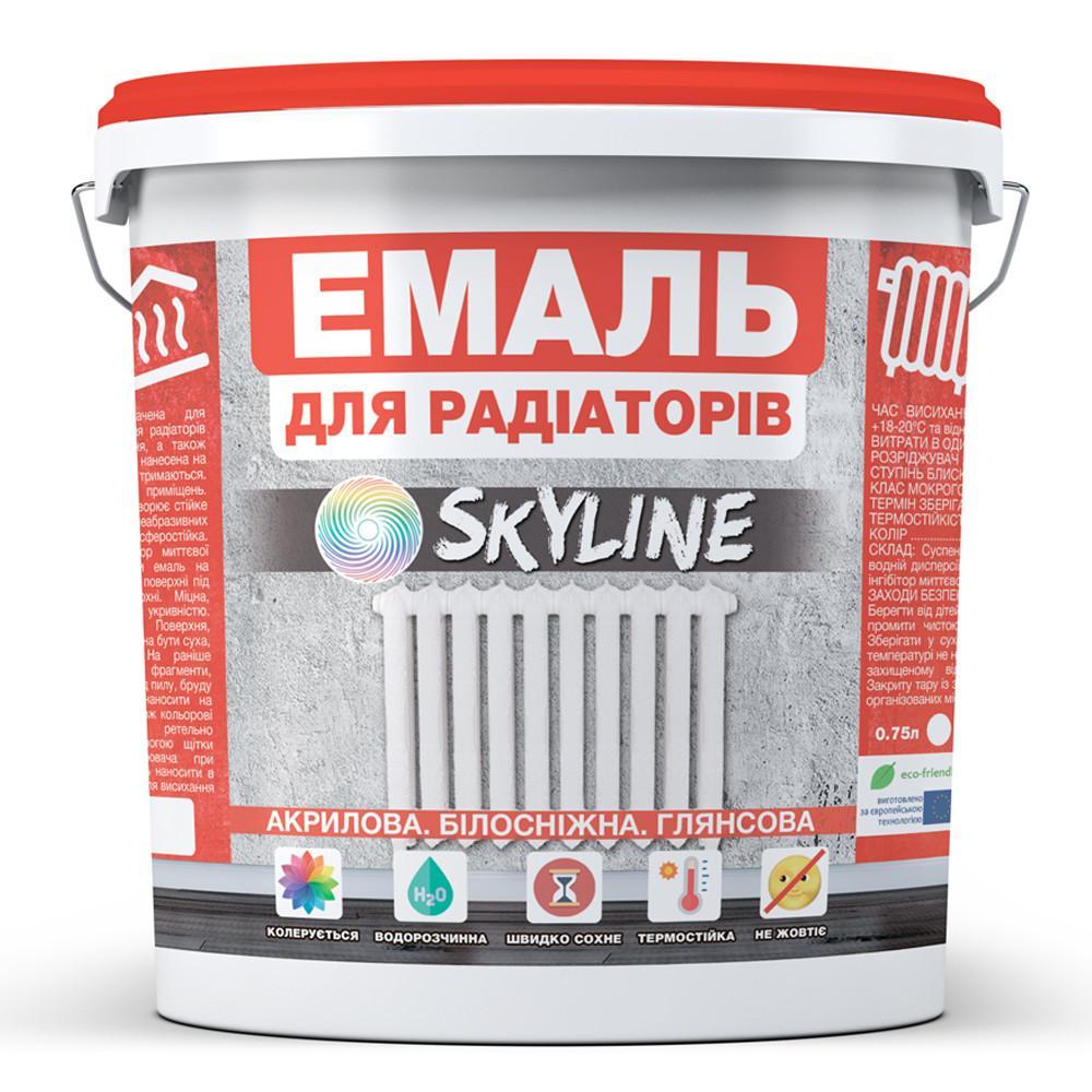 Емаль Для Радіаторів акрилова термостійка глянсова SkyLine 3 л Біла