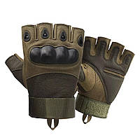 Тактичні перчатки напівпальці розмір XL олива