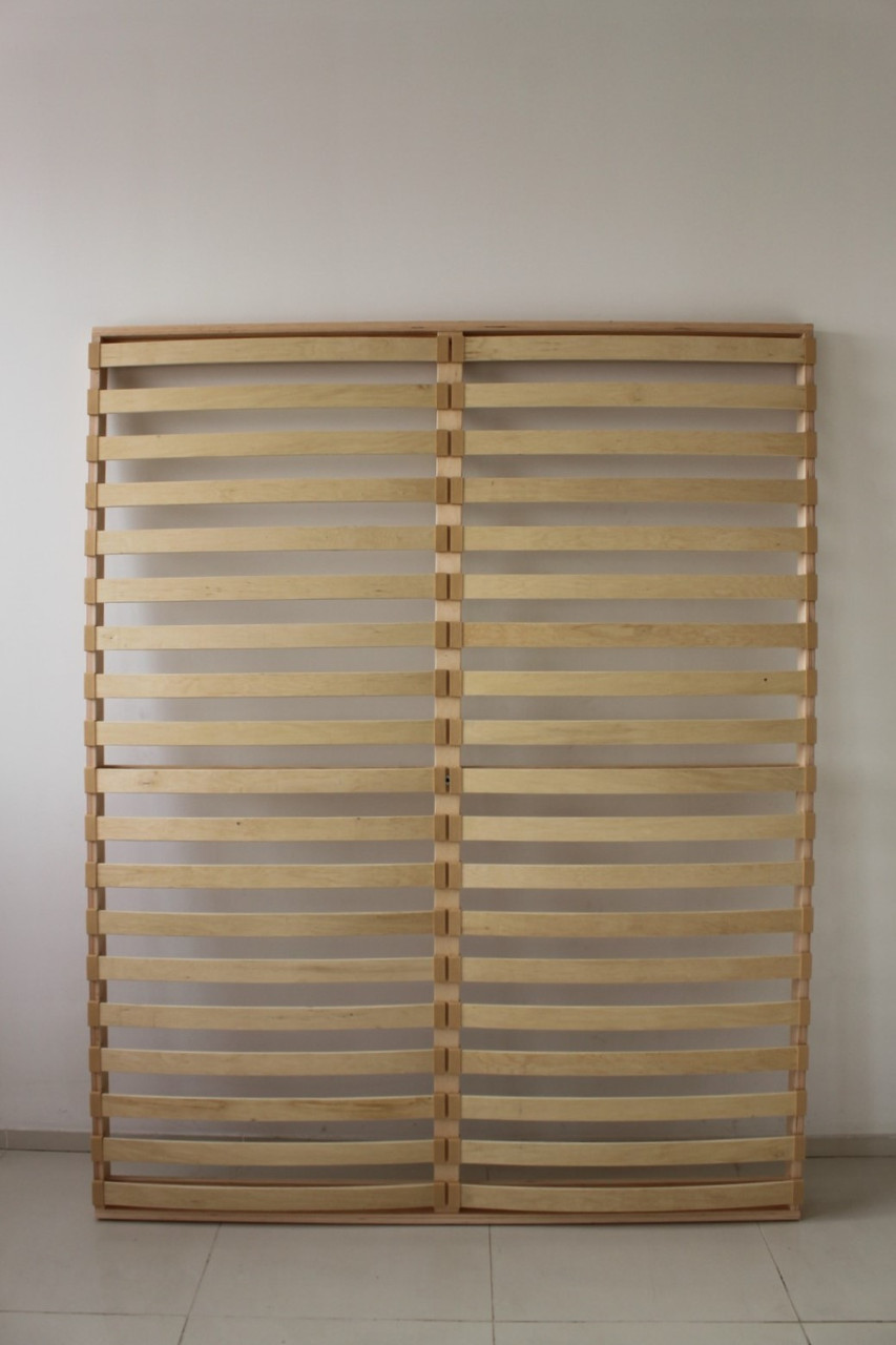 Дерев'яний каркас ліжка на ніжках Baroflex-60 з ортопедичними ламелями 180х200, фото 1