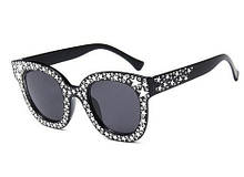 Сонцезахисні окуляри модні жіночі зі стразами стиль 2023 Lunettes