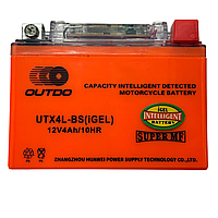 Аккумулятор мото Outdo UTX4L-BS (iGEL) 12V4Ah/10HR гелевый с индикатором