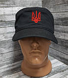 Кепка німка "мілітарі", чорна з тризубом, літня, фото 7