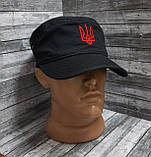 Кепка німка "мілітарі", чорна з тризубом, літня, фото 2