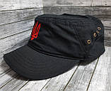 Кепка німка "мілітарі", чорна з тризубом, літня, фото 6