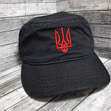 Кепка німка "мілітарі", чорна з тризубом, літня, фото 3