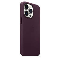 Оригинальный чехол Apple Leather Cover для iPhone 13 Pro Max Dark Cherry