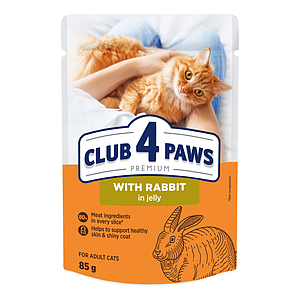 Клуб 4 Лапи Premium Rabbit з кроликом у желе для кішок 24х85 г