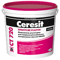 Моделирующая штукатурка для различных декор эффектов VISAGE Ceresit CT 720 STRUCTURE PLASTER 20кг ( Церезит )