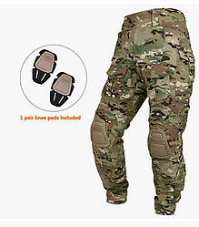 Якісні тактичні штани ЗСУ Combat мультикам з наколінниками Multicam