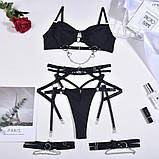 Комплект жіночої білизни з ланцюгами – розкішний набір, що стане чудовим подарунком для неї, фото 5