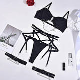 Комплект жіночої білизни з ланцюгами – розкішний набір, що стане чудовим подарунком для неї, фото 4