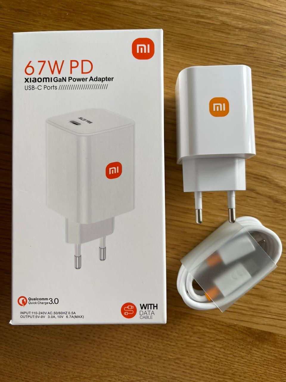Зарядний пристрій для Xiaomi Mi Power Adapter 67W + Кабель Type C - Type C