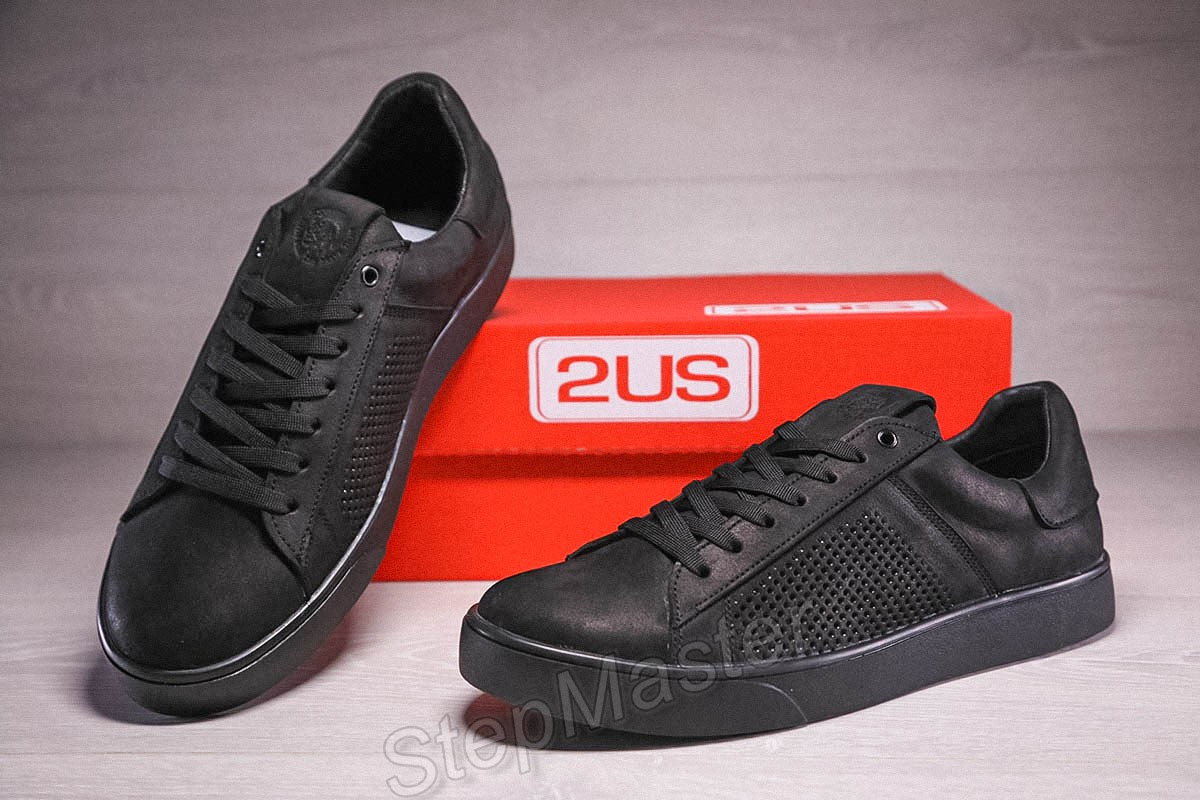 Шкіряні чоловічі кеди з перфорацією Diesel Pirate Black