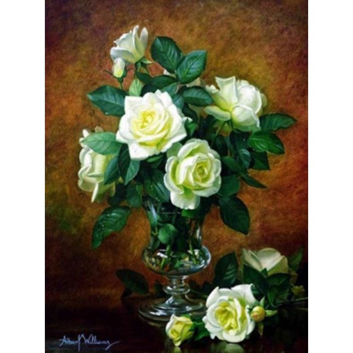 Картина за номерами 40х50 см DIY (без коробки) Білі троянди (Y5536_O)