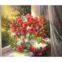 Картина за номерами 30х40 см DIY (без коробки) Квіти на вікні (EKTL1876_O)
