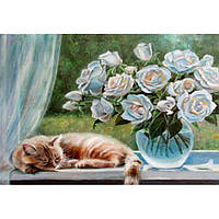 Картини по номерам 40х50 см DIY Квіти на підвіконні (RSB8426)