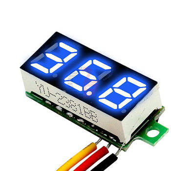 Цифровий вольтметр постійного струму 4,5-30 В DC Синій автономний VOL002