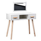 Білий туалетний столик ALVA дзеркало 2 ящики + табуретка, фото 2