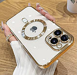 Прозоро-золотий чохол MagSafe захистом на камеру для Iphone 14 Pro Max, фото 9