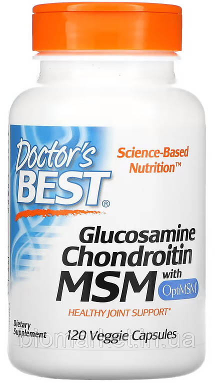 Глюкозамін хондроїтин з OptiMSM (Glucosamine Chondroitin MSM) 120капс. «Doctor's Best».