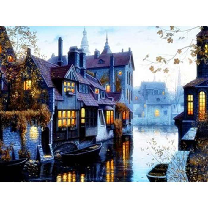 Картина за номерами 40х50 см DIY (без коробки) Місто на воді (EOTG6444_O), фото 1