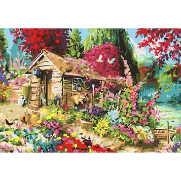 Картина за номерами 40х50 см DIY (без коробки) Старий будиночок у саду (RA5364_O)