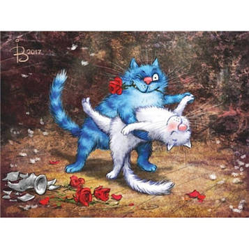 Картина за номерами 40х50 см DIY (без коробки) Кішки (Y5079_O)