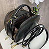 Жіноча міні сумочка клатч рептилія чорна, маленька напівкругла сумка під рептилію, фото 8