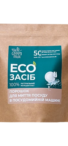 ЕКО засіб для миття посуду в посудомийній машині, натуральний концентрат порошок Greeb Max Choice, 500 г