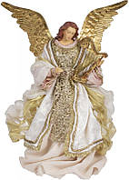 Фигура декоративная "Золотой Ангел с арфой" 42см