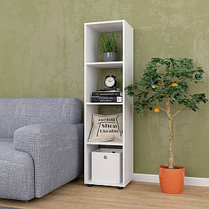 Стелаж 1х4, книжкова полиця на 4 комірки для дому та офісу