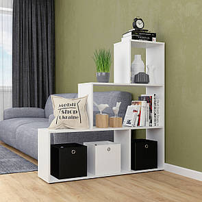 Стелаж ступінчастий, книжкова полиця на 4 комірки для дому та офісу