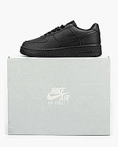 Дитячі Кросівки Nike Air Force 1 Low Black / Найк Аїр Форс 1 Низькі Чорні, фото 3