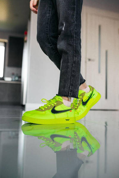 Nike Air Force x Off White 1 Volt Low Green Krosonavtik 1815696244