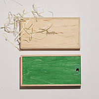 Малі фанерні коробочки з кольоровою кришкою Зелений