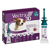 Капли на холку для собак от 4,1 до 10,0 кг CEVA Vectra 3D, внешних паразитов, (3 пипетки по 1,6 мл)