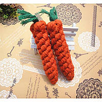 Игрушка для собак канатная Морковка, оранжевая 22см