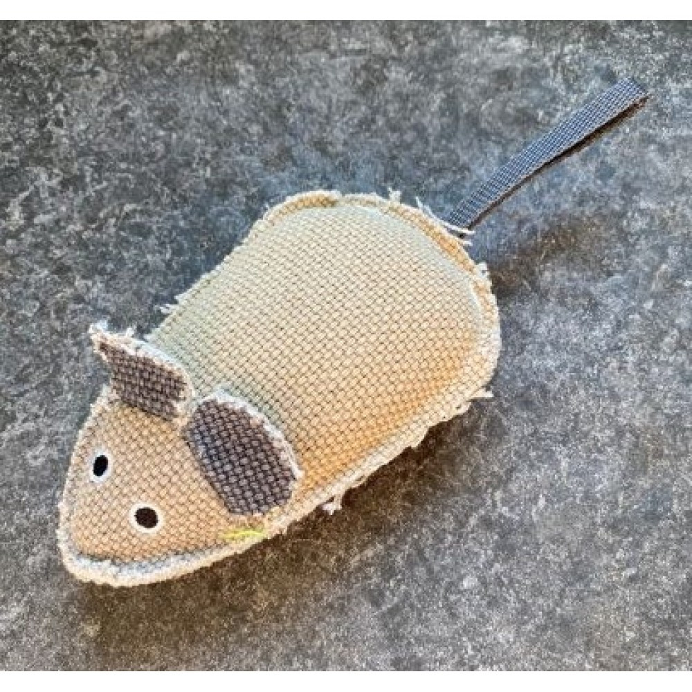 Іграшка для собак Мишка зі щільної мішковини, бежева 20 см